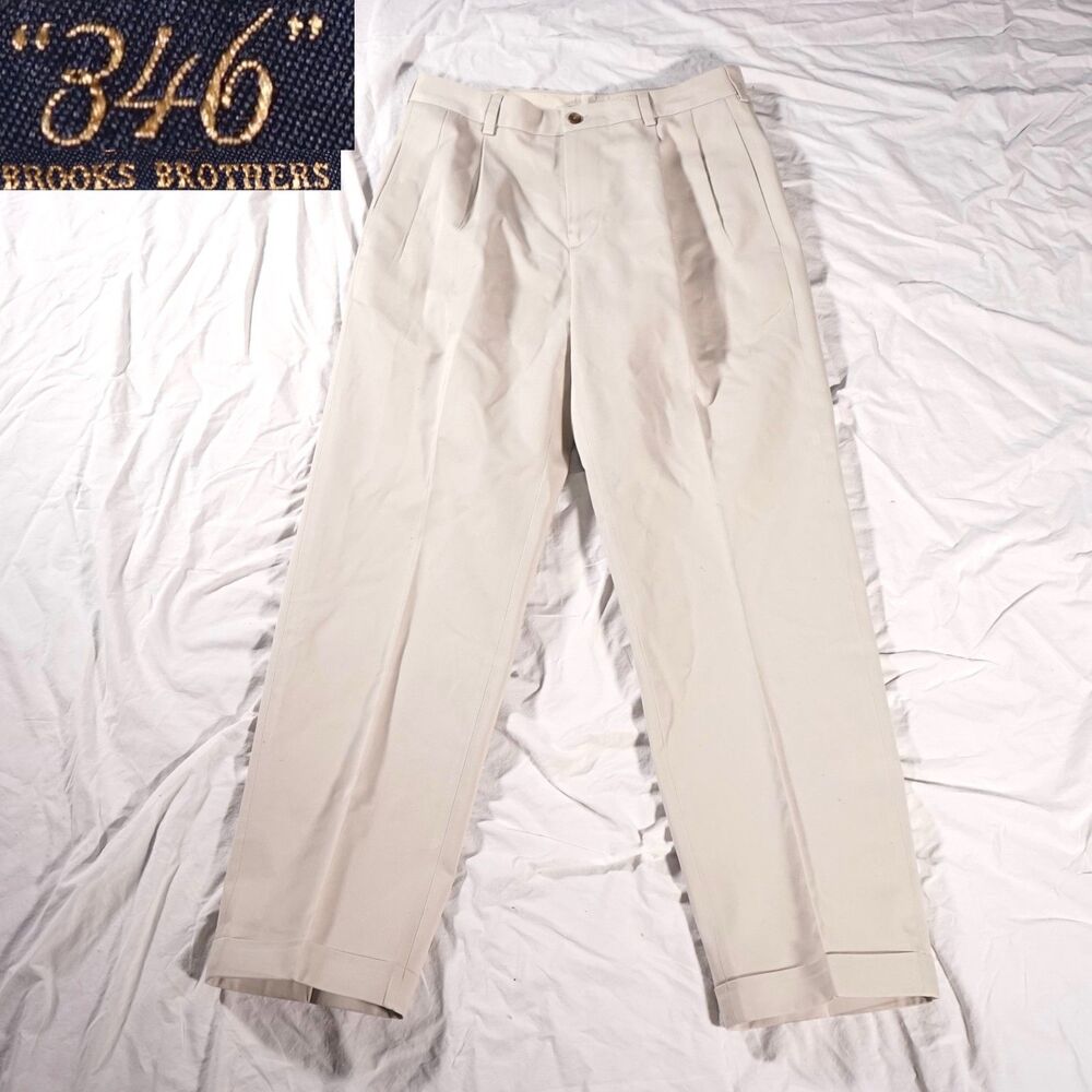 Brooks Brothers 346 Elliott Advantage Chino Pants Tan Beige Mens 31x30